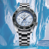 Seiko Prospex Limited Edition Automatic GMT Glacier Blue Dial Silver Steel Strap Watch For Men - SPB385J1 Buy Now By Seiko