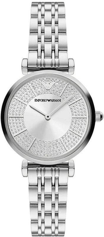Emporio Armani Gianni T-Bar Quartz Silver Dial Silver Steel Strap Watch For Women - AR11445 Buy Now By Emporio Armani