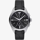 Emporio Armani Claudio Chronograph Black Dial Black Leather Strap Watch For Men - AR11542 Buy Now By Emporio Armani
