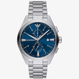 Emporio Armani Claudio Chronograph Blue Dial Silver Steel Strap Watch For Men - AR11541 Buy Now By Emporio Armani