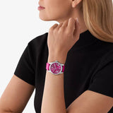 Michael Kors Lexington Quartz Fuchsia Dial Fuchsia Leather Strap Watch For Women - MK4749 Buy Now By Michael Kors