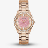 Guess Glitter Diamonds Pink Dial Rose Gold Steel Strap Watch for Women - GW0405L3 Buy Now By Guess
