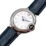 Cartier Ballon Bleu de Cartier Diamonds Silver Dial Black Leather Strap Watch for Women - W4BB0008 Buy Now By Cartier
