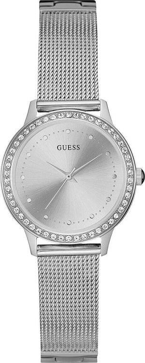 Guess Chelsea Quartz Silver Dial Silver Mesh Strap Watch For Women - W0647L6 Buy Now By Guess