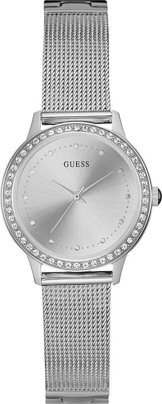 Guess Chelsea Quartz Silver Dial Silver Mesh Strap Watch For Women - W0647L6 Buy Now By Guess