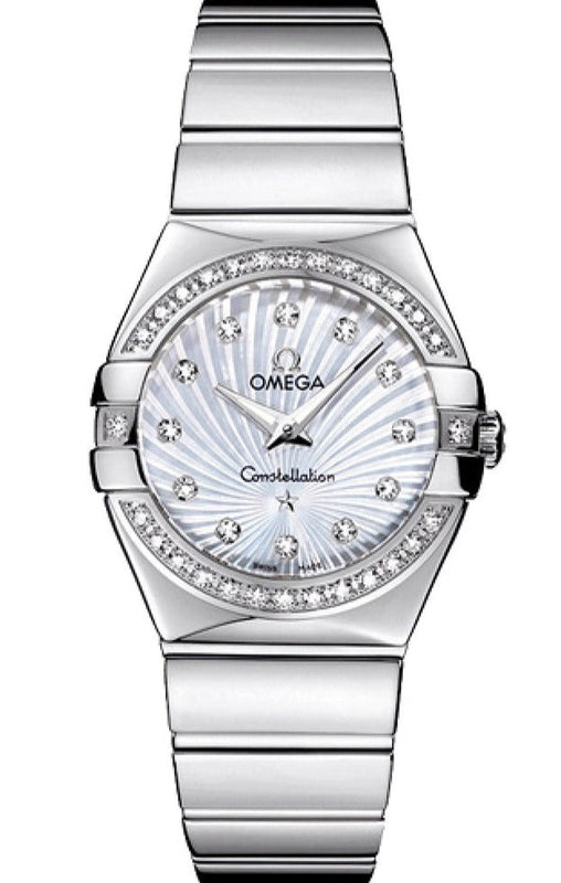 Omega Constellation Quartz Diamonds Silver Dial Silver Steel Strap Watch for Women - 123.15.27.60.55.004 Buy Now By Omega