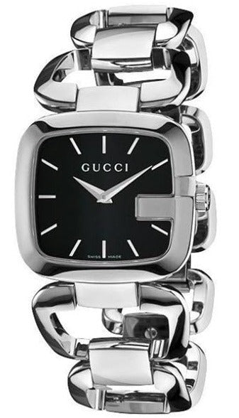 Gucci G Gucci Black Dial Silver Steel Strap Watch For Women - YA125407 Buy Now By Gucci