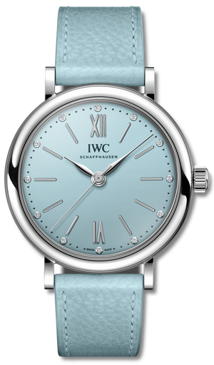 IWC Portofino Automatic Blue Dial Blue Leather Strap Watch for Women - IW357416 Buy Now By IWC