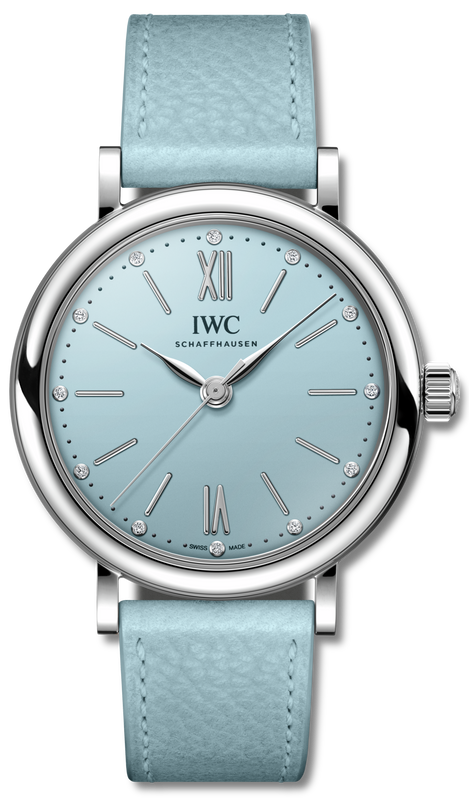 IWC Portofino Automatic Blue Dial Blue Leather Strap Watch for Women - IW357416 Buy Now By IWC
