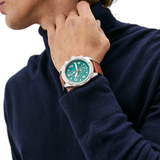 Fossil Bronson Chronograph Green Dial Brown Leather Strap Watch for Men - FS5738 Buy Now By Fossil