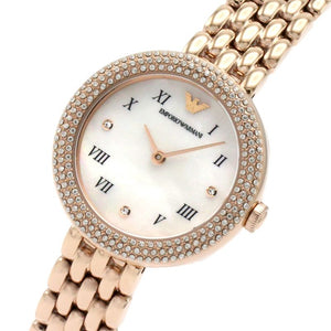 Emporio Armani Rosa Quartz Mother of Pearl White Dial Rose Gold Steel Strap Watch For Women - AR11355 Buy Now By Emporio Armani