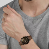 Fossil Townsman Chronograph Black Dial Brown Leather Strap Watch for Men - FS5437 Buy Now By Fossil