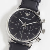 Emporio Armani Luigi Chronograph Black Dial Black Leather Watch For Men - AR1828 Buy Now By Emporio Armani