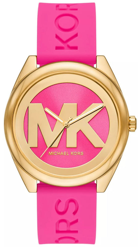 Michael Kors Janelle Quartz Pink Dial Pink Rubber Strap Watch For Women - MK7349 Buy Now By Michael Kors