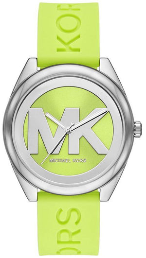 Michael Kors Janelle Three Hand Neon Green Dial Neon Green Rubber Strap Watch For Women - MK7351 Buy Now By Michael Kors