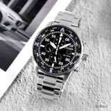 Citizen Eco Drive Chronograph Black Dial Silver Steel Strap Watch For Men - CA0690-88E Buy Now By Citizen