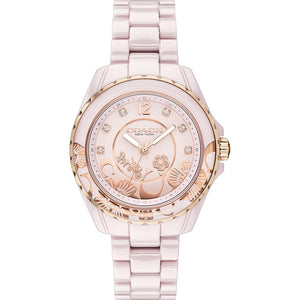 Coach Preston Pink Dial Pink Steel Strap Watch for Women - 14503465 Buy Now By Coach
