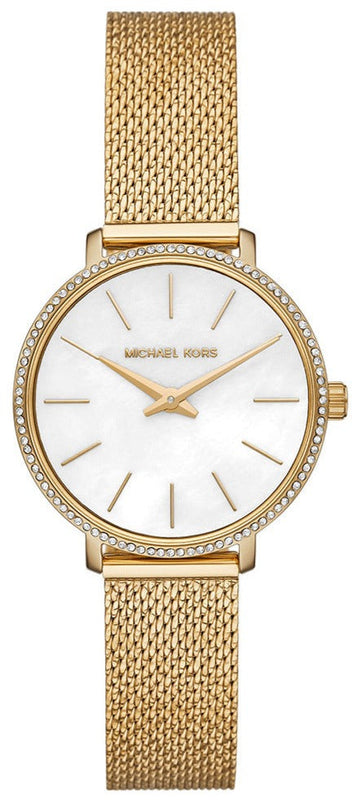Michael Kors Pyper Quartz Mother of Pearl White Dial Gold Mesh Bracelet Watch For Women - MK4619 Buy Now By Michael Kors