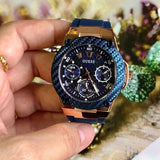 Guess Zena Blue Dial Blue Silicone Strap Watch For Women - W1049L2 Buy Now By Guess