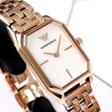 Emporio Armani Giola White Mother of Pearl Dial Rose Gold Steel Strap Watch For Women - AR11147 Buy Now By Emporio Armani