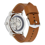 Fossil Commuter Automatic Skeleton Blue Dial Brown Leather Strap Watch for Men - ME3159 Buy Now By Fossil