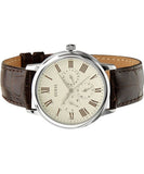Guess Wafer Quartz White Dial Brown Leather Strap Watch For Men - W70016G2 Buy Now By Guess