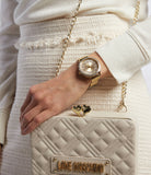 Guess Soiree Diamonds Gold Dial Gold Mesh Bracelet Watch for Women - GW0402L2 Buy Now By Guess