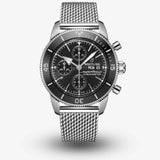 Breitling Superocean Heritage Chronograph 44 Black Dial Silver Mesh Bracelet Watch for Men - A13313121B1A1 Buy Now By Breitling