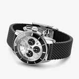 Breitling Superocean Heritage B01 Chronograph 44 Silver Dial Black Mesh Bracelet Watch for Men - AB0162121G1S1 Buy Now By Breitling