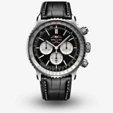 Breitling Navitimer B01 Chronograph 46 Black Dial Black Leather Strap Watch for Men - AB0137211B1P1 Buy Now By Breitling