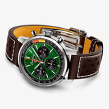 Breitling Top Time B01 Ford Mustang Green Dial Brown Leather Strap Watch for Men - AB01762A1L1X1 Buy Now By Breitling