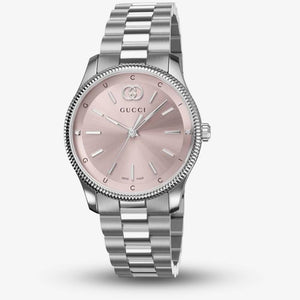 Gucci G Timeless Quartz Pink Dial Silver Steel Strap Watch for Women - YA1265061 Buy Now By Gucci