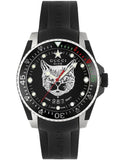 Gucci Dive Feline Black Dial Black Rubber Strap Watch For Men - YA136320 Buy Now By Gucci