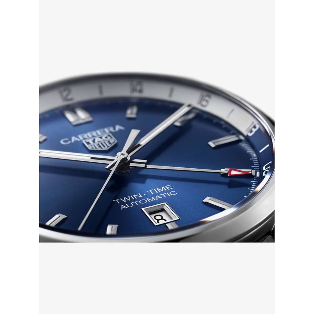 Tag Heuer Carrera Twin Time Blue Dial Silver Steel Strap Watch for Men - WBN201A.BA0640 Buy Now By Tag Heuer