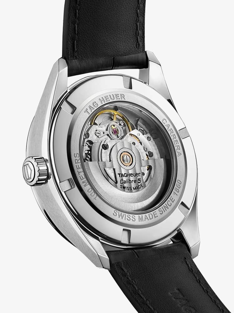 Tag Heuer Carrera Day Date Black Dial Black Leather Strap Watch for Men - WBN2013.FC6503 Buy Now By Tag Heuer