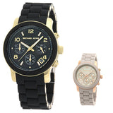 Michael Kors Runway Chronograph Black Dial Black Silicone Strap Watch For Women - MK7385 Buy Now By Michael Kors