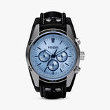 Fossil Coachman Chronograph Blue Dial Black Leather Strap Watch for Men - CH2564 Buy Now By Fossil
