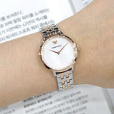 Emporio Armani Modern Slim Analog Mother of Pearl Dial Two Tone Steel Strap Watch For Women - AR11157 Buy Now By Emporio Armani
