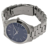 Michael Kors Slim Runway Blue Dial Grey Steel Strap Watch For Men - MK8584 Buy Now By Michael Kors