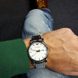 Emporio Armani Classic Luigi Quartz Silver Dial Silver Steel Strap Watch For Men - AR1854 Buy Now By Emporio Armani