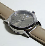 Burberry The City Silver Dial Beige Leather Strap Unisex Watch - BU9010 Buy Now By Burberry