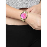Michael Kors Hartman Quartz Pink Dial Gold Steel Strap Watch For Women - MK3520 Buy Now By Michael Kors