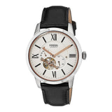 Fossil Townsman Automatic White Dial Black Leather Strap Watch for Men - ME3104 Buy Now By Fossil