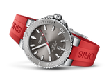 Oris Aquis Date Relief Grey Dial Red Rubber Strap Watch for Men - 0173377304153-0742466EB Buy Now By Oris