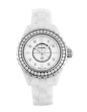 Chanel J12 Diamonds Quartz White Dial White Steel Strap Watch for Women - J12 H2572 Buy Now By Chanel