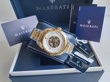 Maserati Traguardo Automatic White Skeleton Dial Two Tone Steel Strap Watch For Men - R8823112003 Buy Now By Maserati