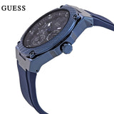 Guess Legacy Blue Dial Blue Rubber Strap Watch for Men - W1049G7 Buy Now By Guess