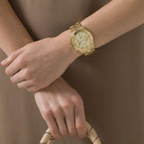 Marc Jacobs Blade Chronograph Gold Dial Gold Steel Strap Watch for Women - MBM3101 Buy Now By Marc Jacobs