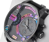 Diesel Badass Chronograph Anthracite Dial Black Leather Strap Watch For Men - DZ7270 Buy Now By Diesel