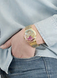 Guess Sugarrush Quartz Multicolor Dial Gold Steel Strap Watch For Women - GW0258L1 Buy Now By Guess